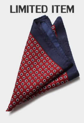 Classic Dot Navy &amp; Red Handkerchief도트 네이비&amp;레드 행커치프